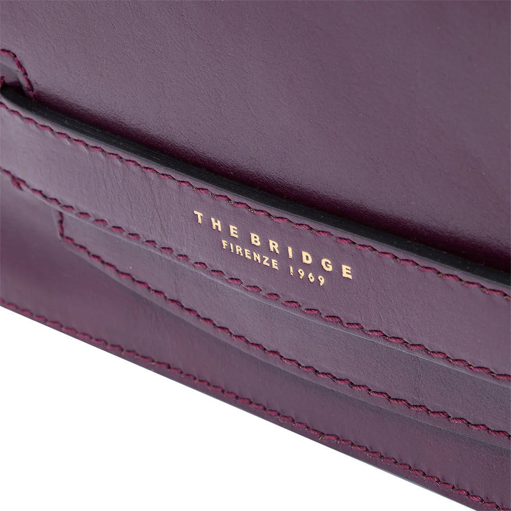 THE BRIDGE Große Damen-Umhängetasche Lucrezia-Linie aus lila Leder