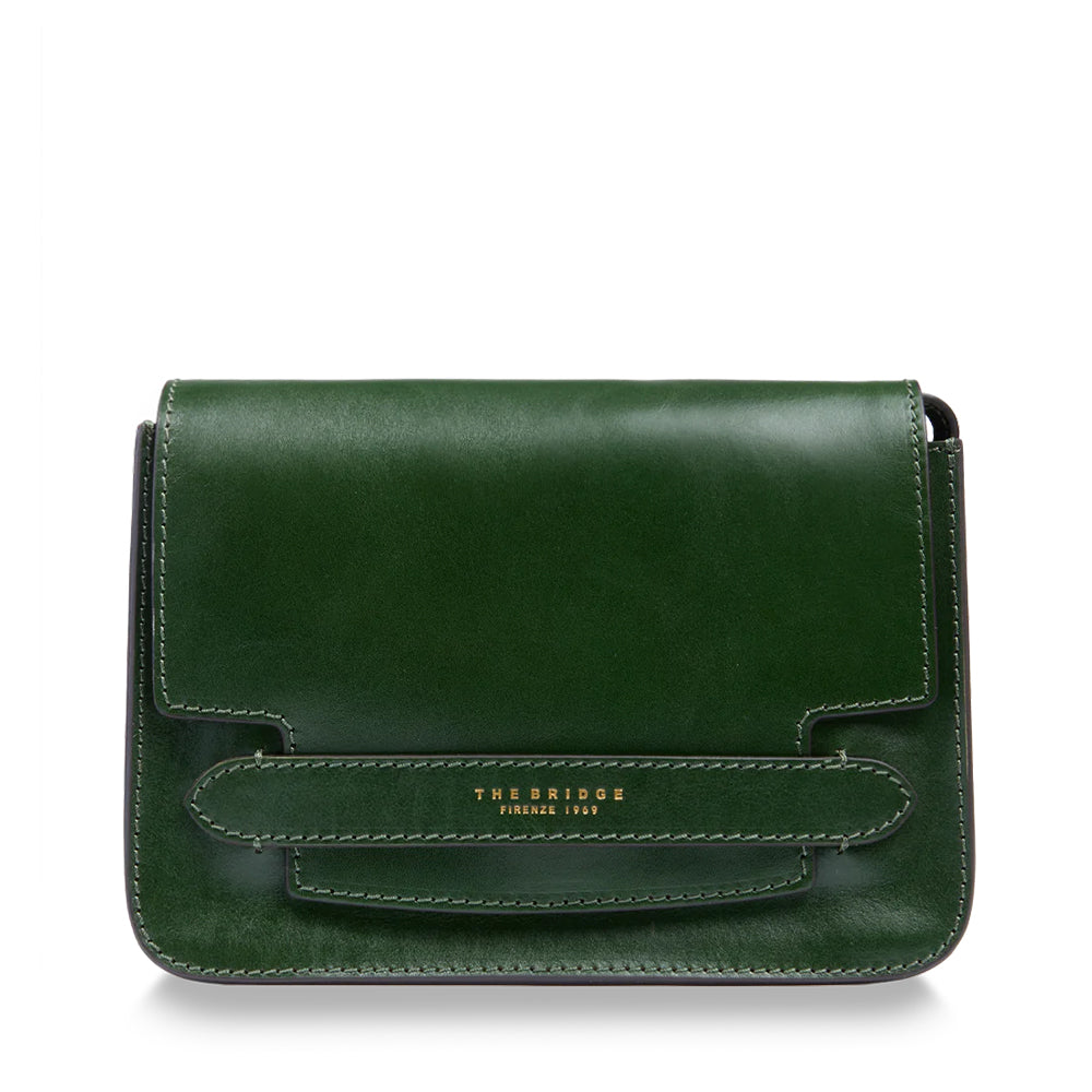 Borsa Donna a Tracolla Grande THE BRIDGE linea Lucrezia in Pelle Verde Inglese