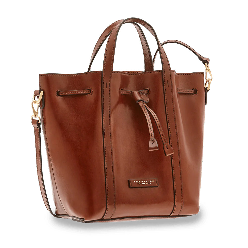 Borsa Donna Secchiello a Mano THE BRIDGE in Pelle Marrone linea Vittoria