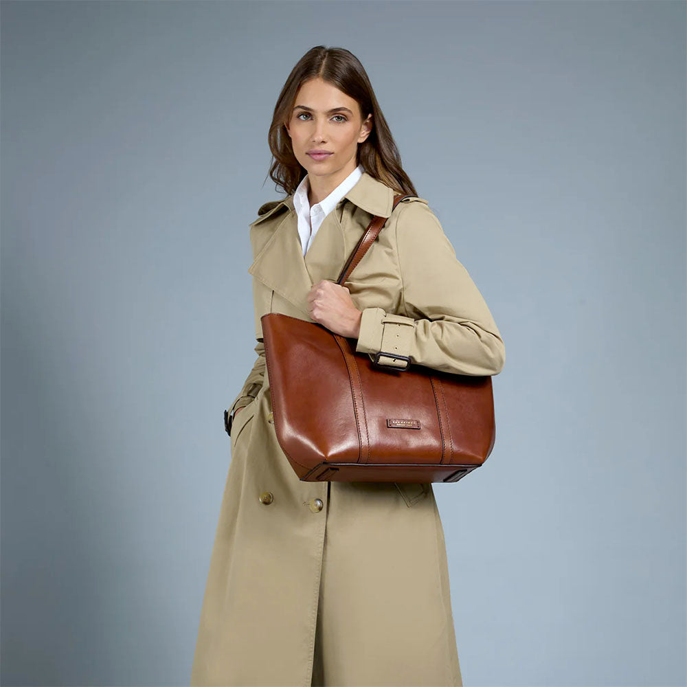 Shopping Bag Grande Donna THE BRIDGE linea Vittoria in Pelle Marrone