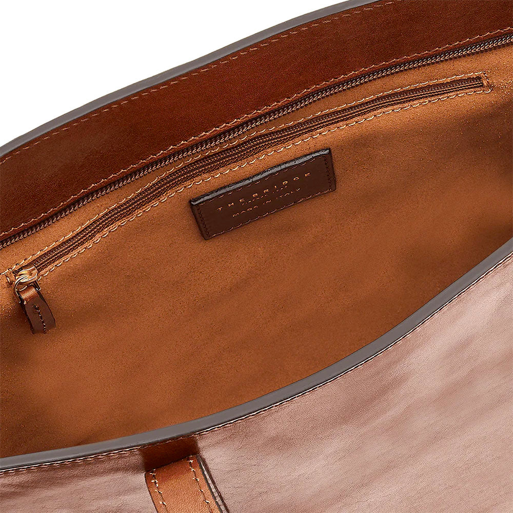 Shopping Bag Grande Donna THE BRIDGE linea Vittoria in Pelle Marrone