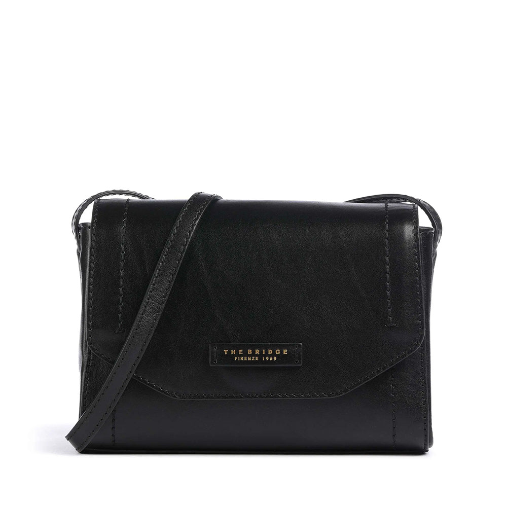 Borsa con Pattina a Tracolla THE BRIDGE linea Fiona in Pelle Nera