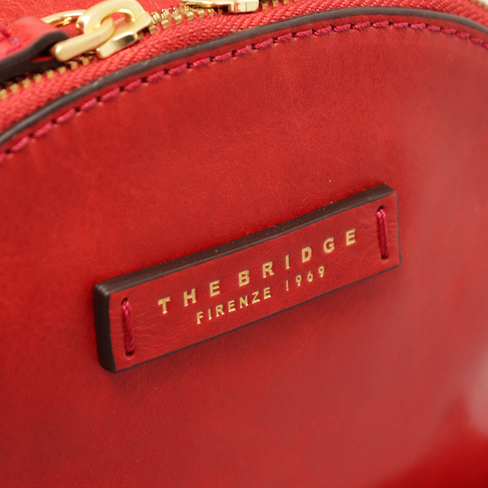 THE BRIDGE Mittlerer Damenrucksack Fiona Line aus rotem Leder
