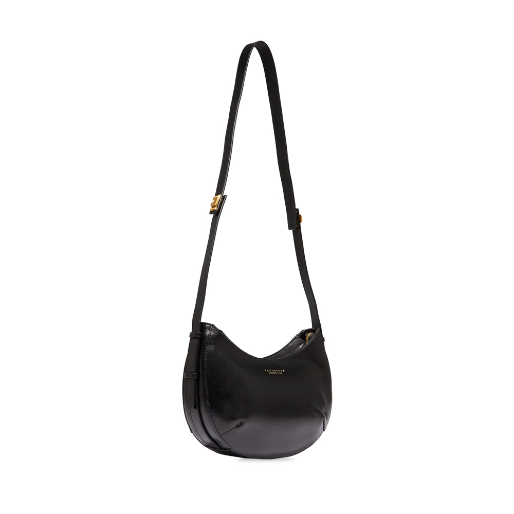 Hobo Bag Media THE BRIDGE linea Federica in Pelle Nera