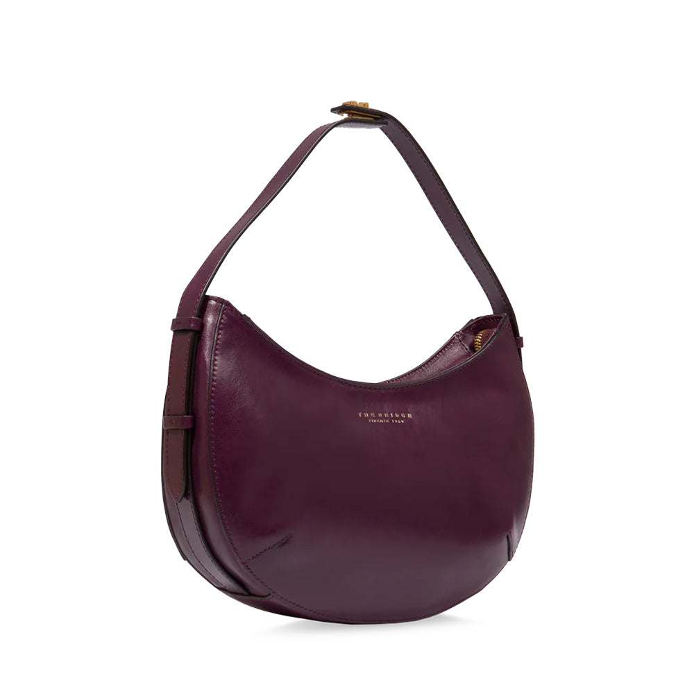 Hobo Bag Media THE BRIDGE linea Federica in Pelle Viola