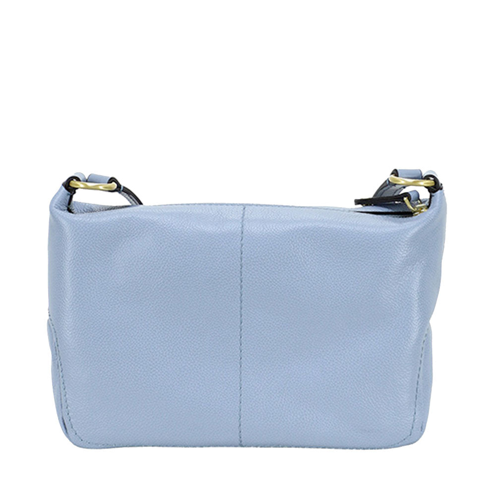Damen-Umhängetasche THE BRIDGE Modell Letizia aus hellblauem Leder