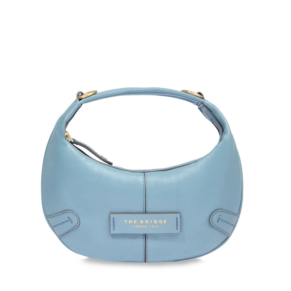 Hobo Bag Mini Hand THE BRIDGE Flavia Linie aus babyblauem Leder