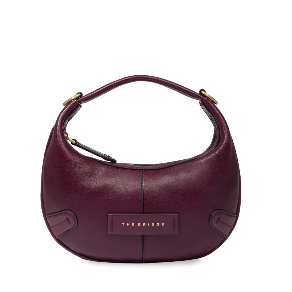 Hobo Bag Mini a Mano THE BRIDGE linea Flavia in Pelle Viola