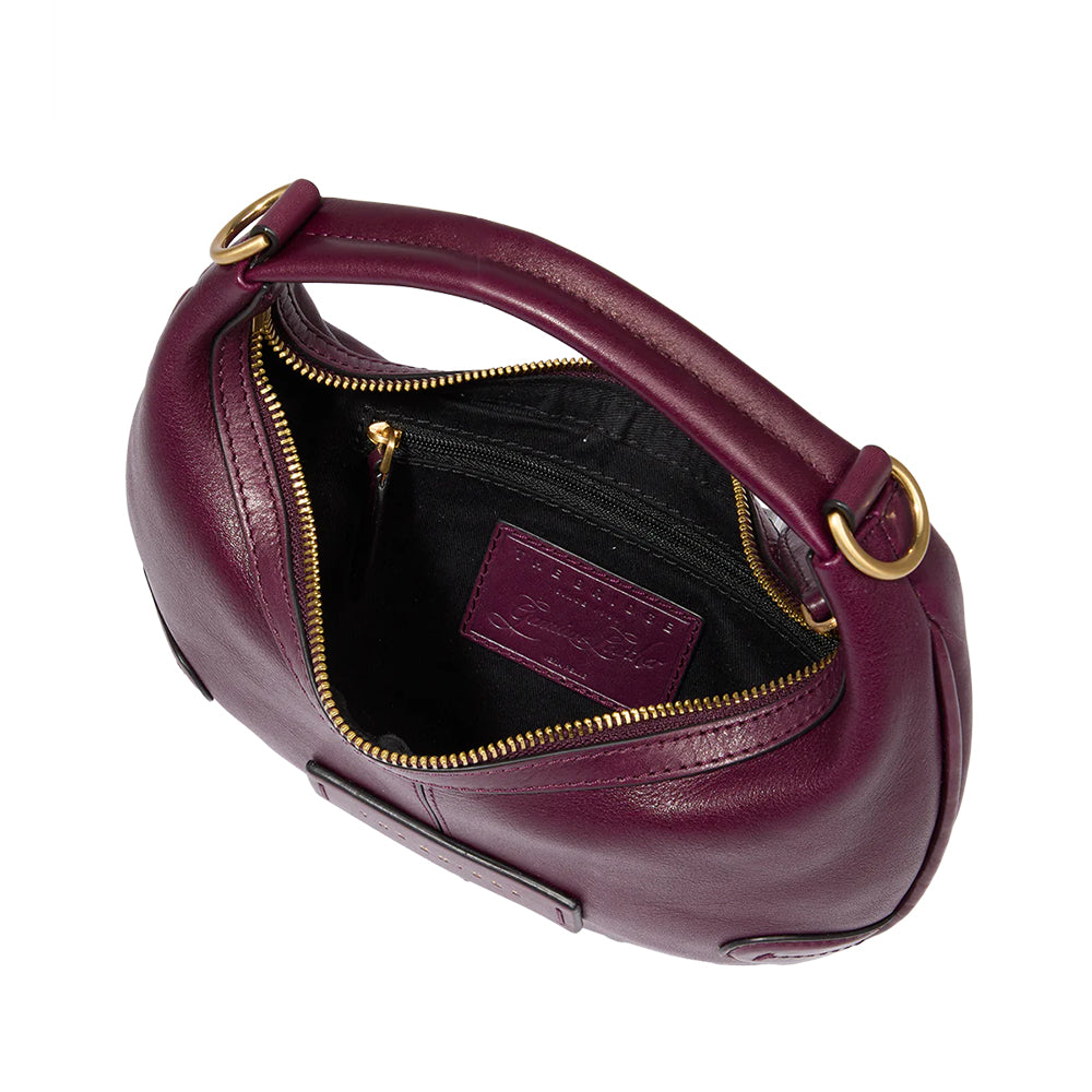 Hobo Bag Mini a Mano THE BRIDGE linea Flavia in Pelle Viola