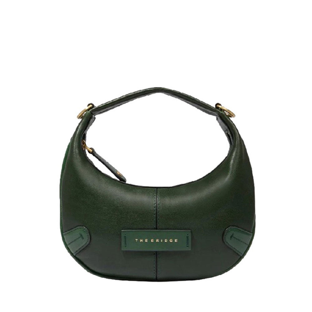 Mini-Hand-Hobo-Tasche THE BRIDGE Flavia-Linie aus grünem Leder