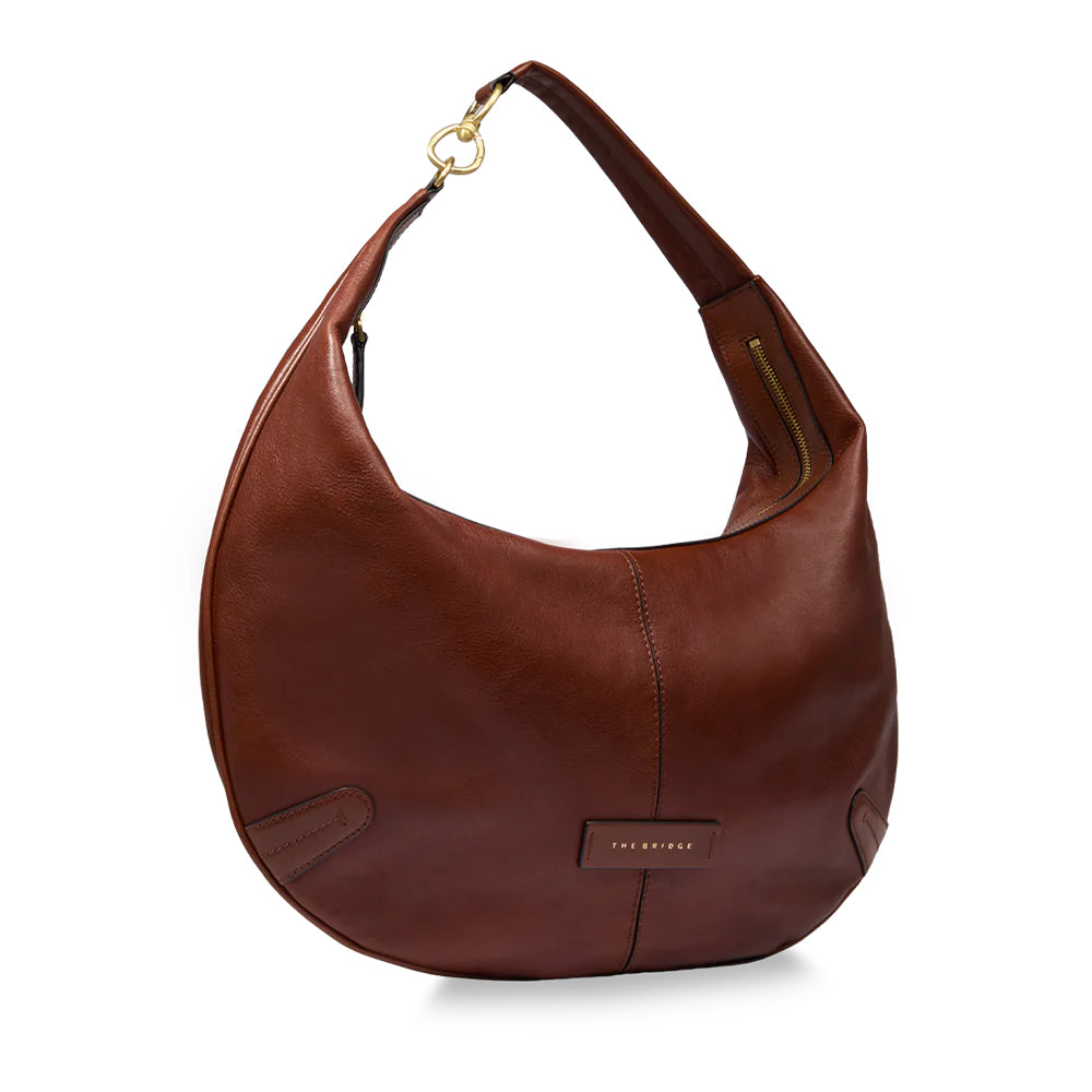 Hobo-Tasche THE BRIDGE Flavia-Linie aus braunem Leder