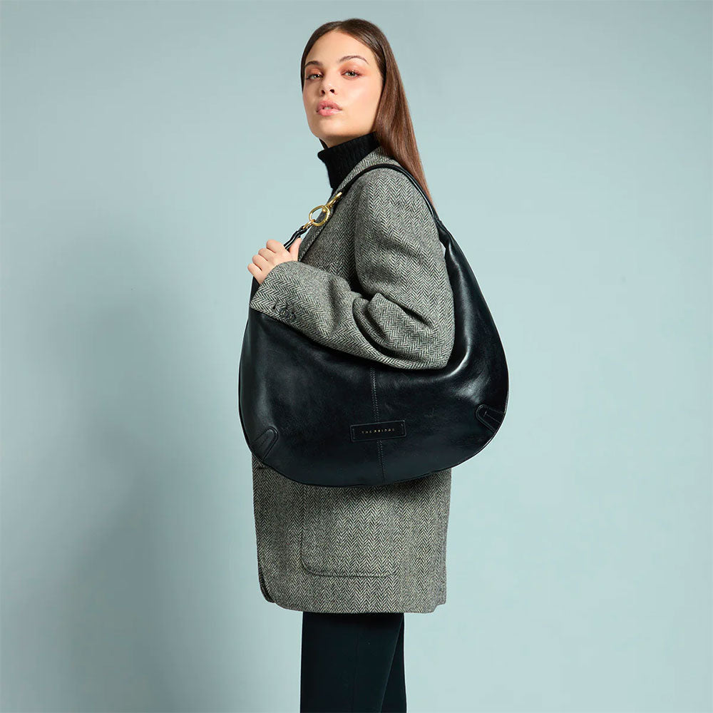 Hobo Bag THE BRIDGE linea Flavia in Pelle Nera