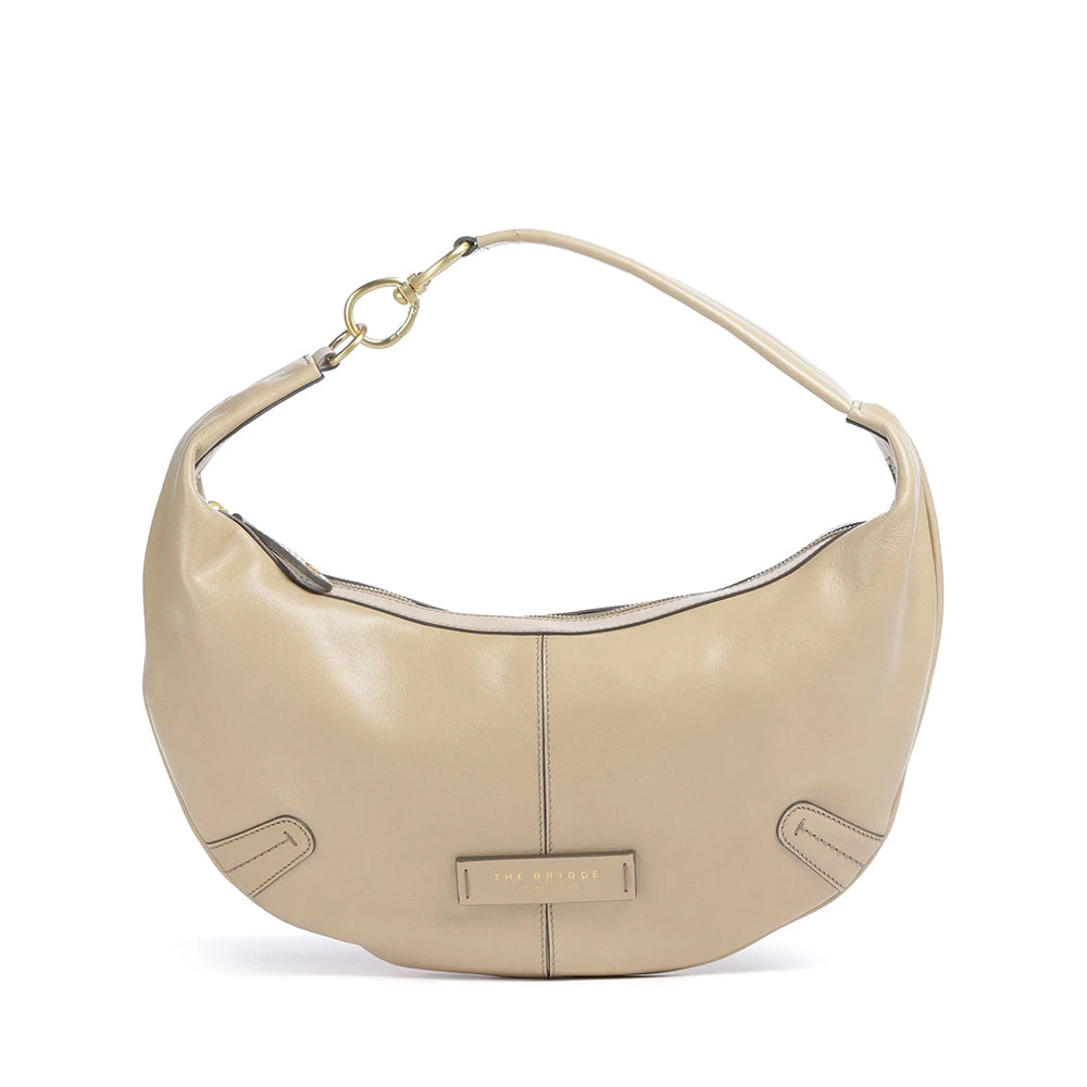Hobo Bag Media THE BRIDGE linea Flavia in Pelle color Burro
