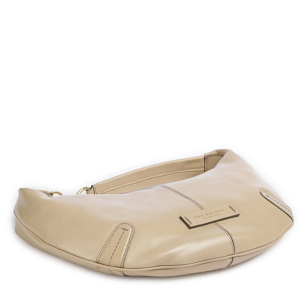 Hobo Bag Media THE BRIDGE linea Flavia in Pelle color Burro