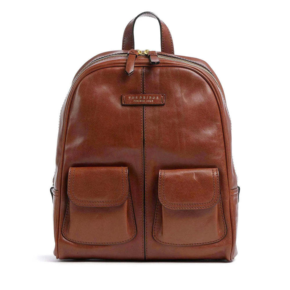 Zaino Donna THE BRIDGE linea Flora in Pelle Marrone