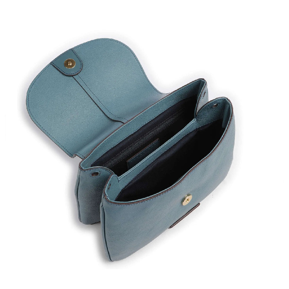 THE BRIDGE Damen-Umhängetasche Elisabetta-Linie aus hellblauem Leder