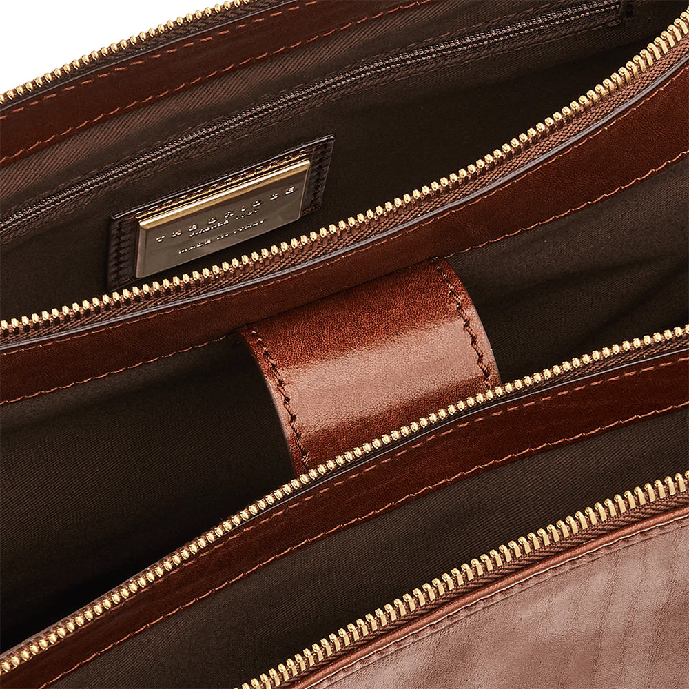 Borsa shopper pelle chiusa con zip MARRONE/ORO | The Bridge Borsa shopper pelle chiusa con zip MARRONE/ORO | The Bridge