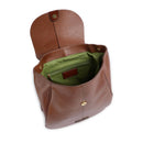 Damenrucksack mit Klappe THE BRIDGE Elisabetta-Linie aus braunem Leder