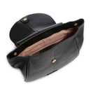 Damenrucksack mit Klappe THE BRIDGE Elisabetta-Linie aus schwarzem Leder