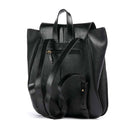 Damenrucksack mit Klappe THE BRIDGE Elisabetta-Linie aus schwarzem Leder
