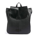 Damenrucksack mit Klappe THE BRIDGE Elisabetta-Linie aus schwarzem Leder