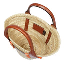 Borsa da Mare Small THE BRIDGE linea Clara in Rafia Naturale e Pelle Marrone