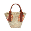 Borsa da Mare Small THE BRIDGE linea Clara in Rafia Naturale e Pelle Marrone