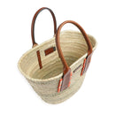 Borsa da Mare Large THE BRIDGE linea Clara in Rafia Naturale e Pelle Marrone