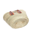 Borsa da Mare Large THE BRIDGE linea Clara in Rafia Naturale e Pelle Marrone
