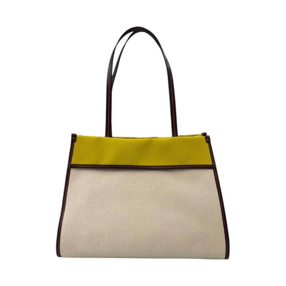 Strandtasche Media THE BRIDGE Elisa Wow Linie aus Baumwolle und Naturleder Braun und Hellblau