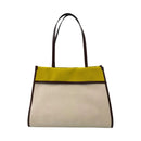 Strandtasche Media THE BRIDGE Elisa Wow Linie aus Baumwolle und Naturleder Braun und Hellblau