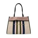 Strandtasche Media THE BRIDGE Elisa Wow Linie aus Baumwolle und Naturleder Thymian und Rose
