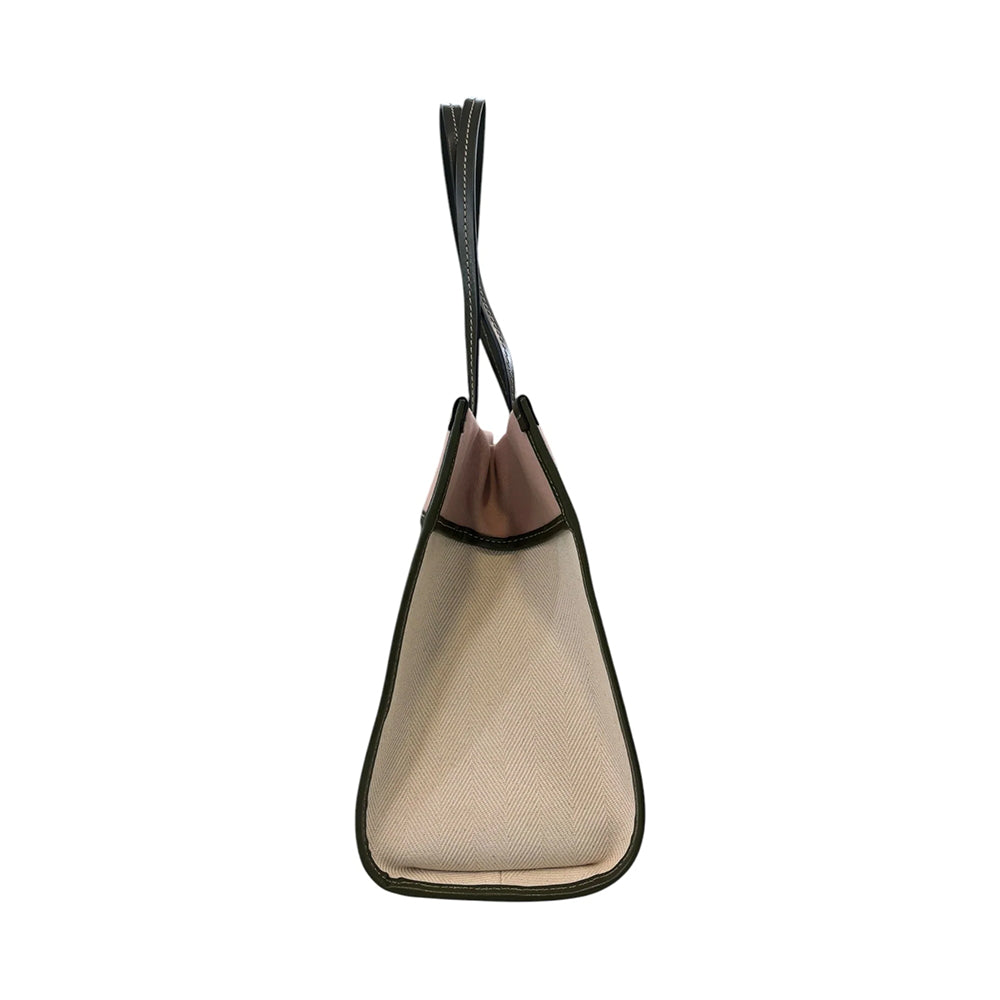 Strandtasche Media THE BRIDGE Elisa Wow Linie aus Baumwolle und Naturleder Thymian und Rose