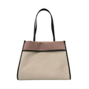 Strandtasche Media THE BRIDGE Elisa Wow Linie aus Baumwolle und Naturleder Thymian und Rose