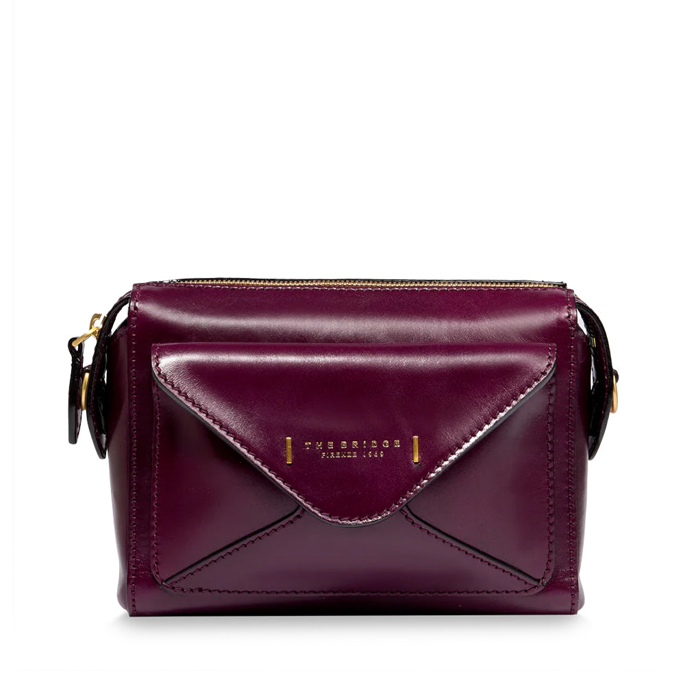 THE BRIDGE Damen-Umhängetasche Frida-Linie aus lila Leder