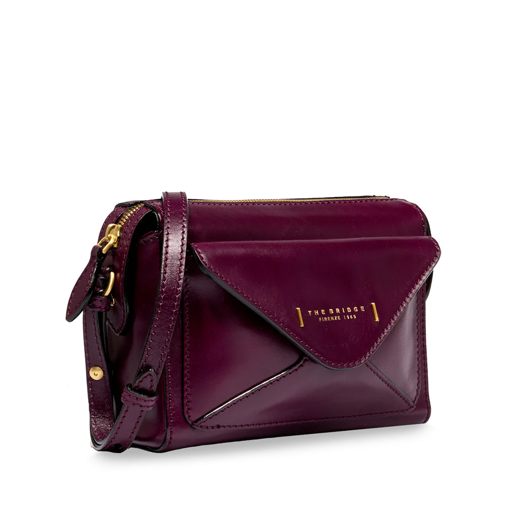 THE BRIDGE Damen-Umhängetasche Frida-Linie aus lila Leder