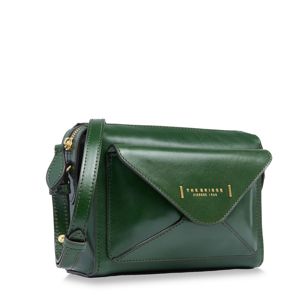 Borsa Donna a Tracolla THE BRIDGE linea Frida in Pelle Verde Inglese