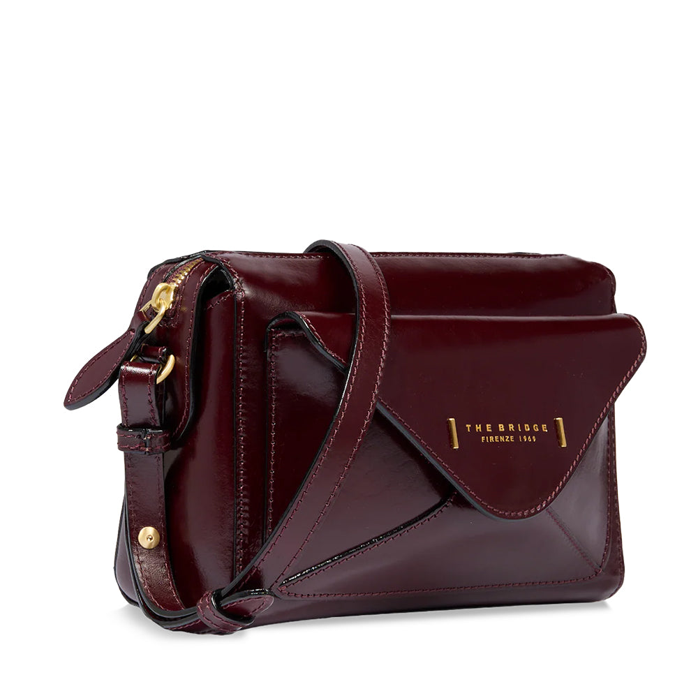 Borsa Donna a Tracolla THE BRIDGE linea Frida in Pelle color Mosto