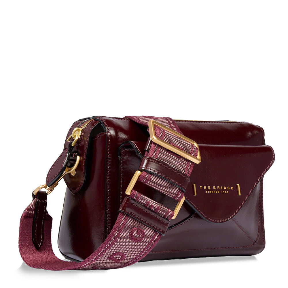 Borsa Donna a Tracolla THE BRIDGE linea Frida in Pelle color Mosto