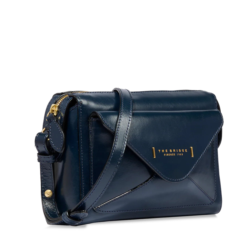 Borsa Donna a Tracolla THE BRIDGE linea Frida in Pelle Blu Oltremare