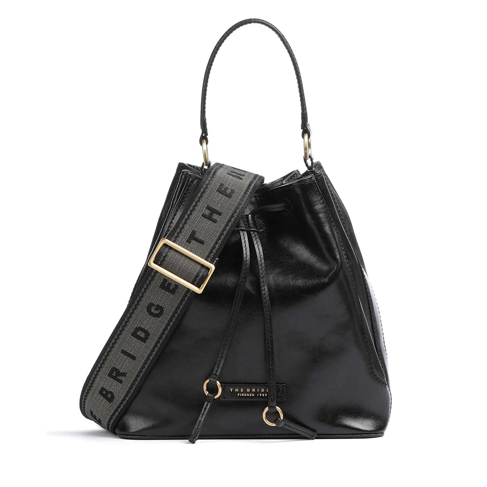 Borsa Donna a Secchiello THE BRIDGE linea Fiammetta in Pelle Nera