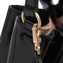 THE BRIDGE Damen Bucket Bag Fiammetta Line aus schwarzem Leder