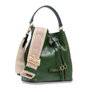 THE BRIDGE Damen Bucket Bag Fiammetta Line aus englischem grünem Leder