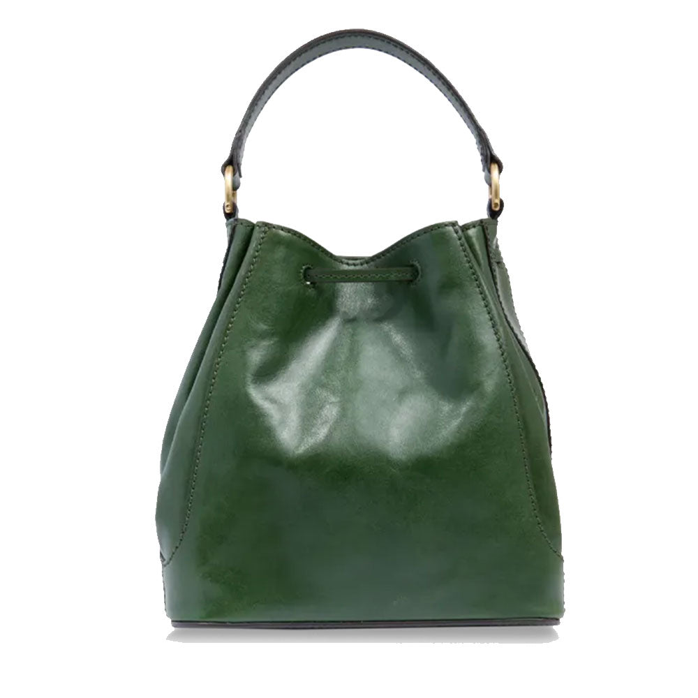 THE BRIDGE Damen Bucket Bag Fiammetta Line aus englischem grünem Leder