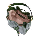 THE BRIDGE Damen Bucket Bag Fiammetta Line aus englischem grünem Leder