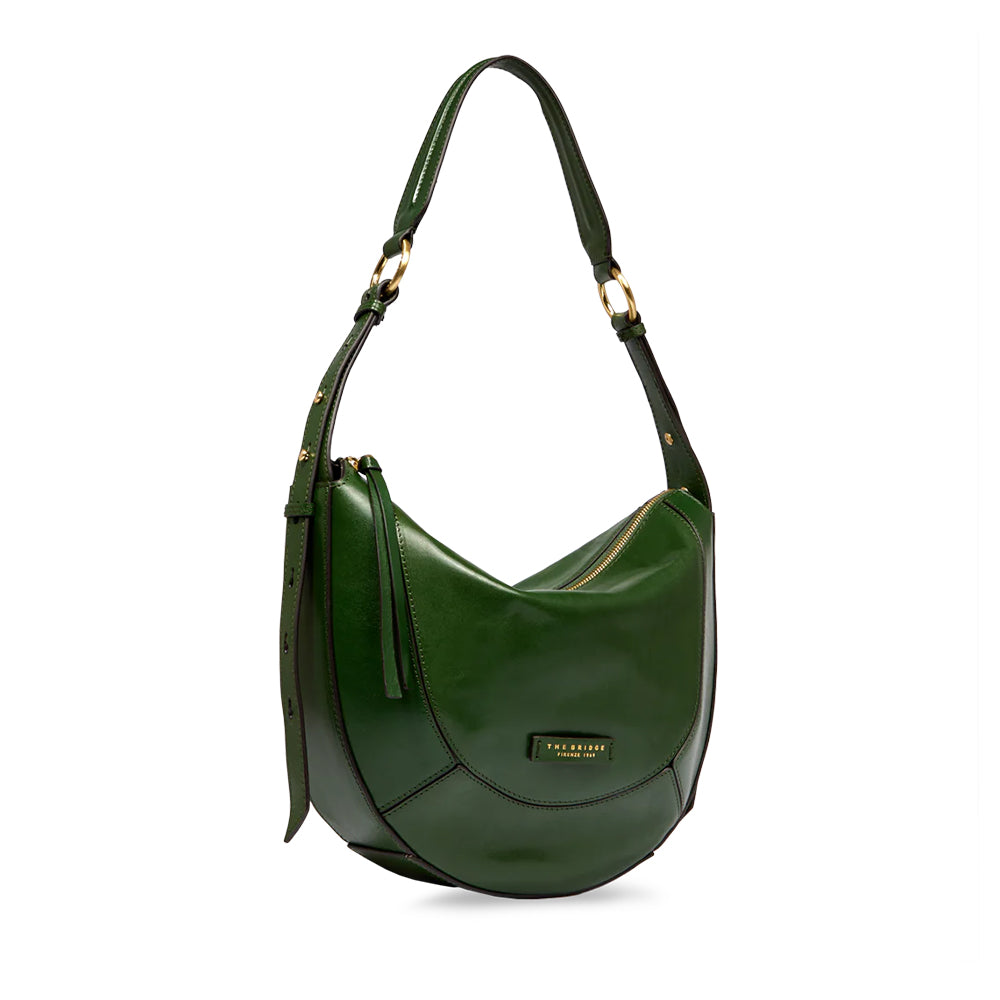 Borsa Donna a Spalla THE BRIDGE linea Fedora in Pelle Verde Inglese