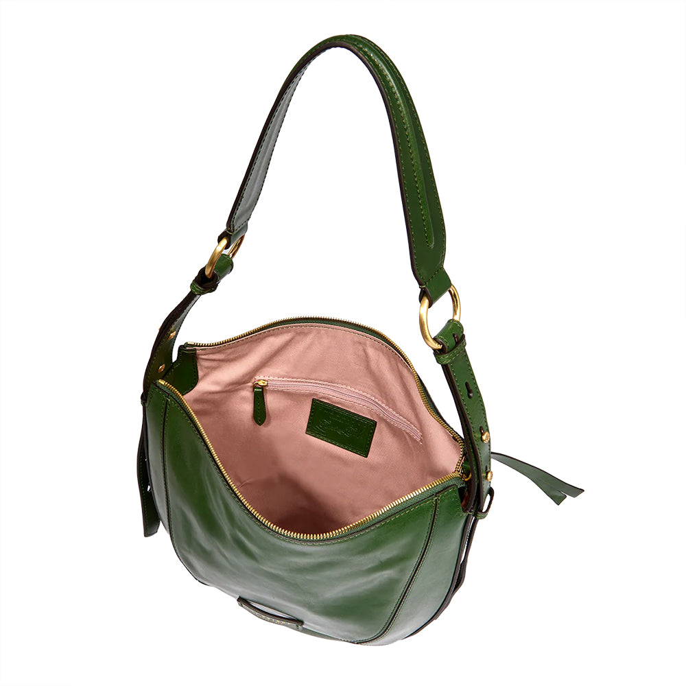 Borsa Donna a Spalla THE BRIDGE linea Fedora in Pelle Verde Inglese