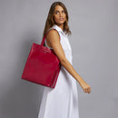 Borsa Donna Shopper Verticale THE BRIDGE linea Mirra in Pelle color Berry