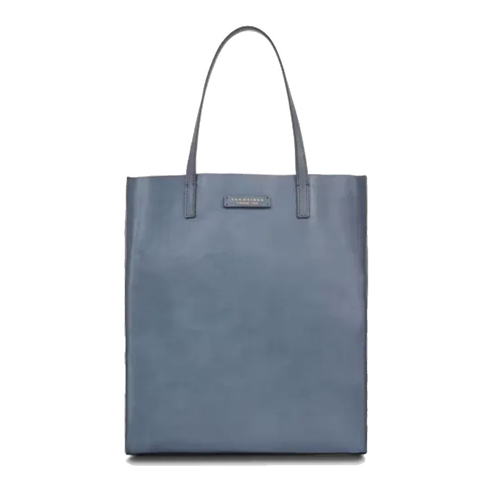 Damen Shopper Vertical Bag THE BRIDGE Mirra Linie aus himmelblauem Leder