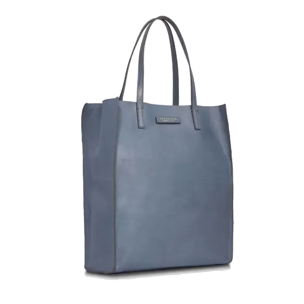 Damen Shopper Vertical Bag THE BRIDGE Mirra Linie aus himmelblauem Leder